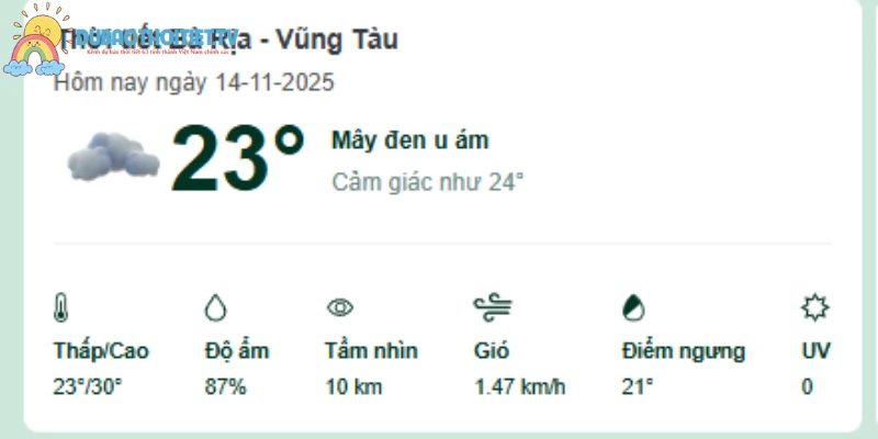 Mưa bắt đầu giảm ở Bà Rịa bắt đầu từ cuối tháng 11