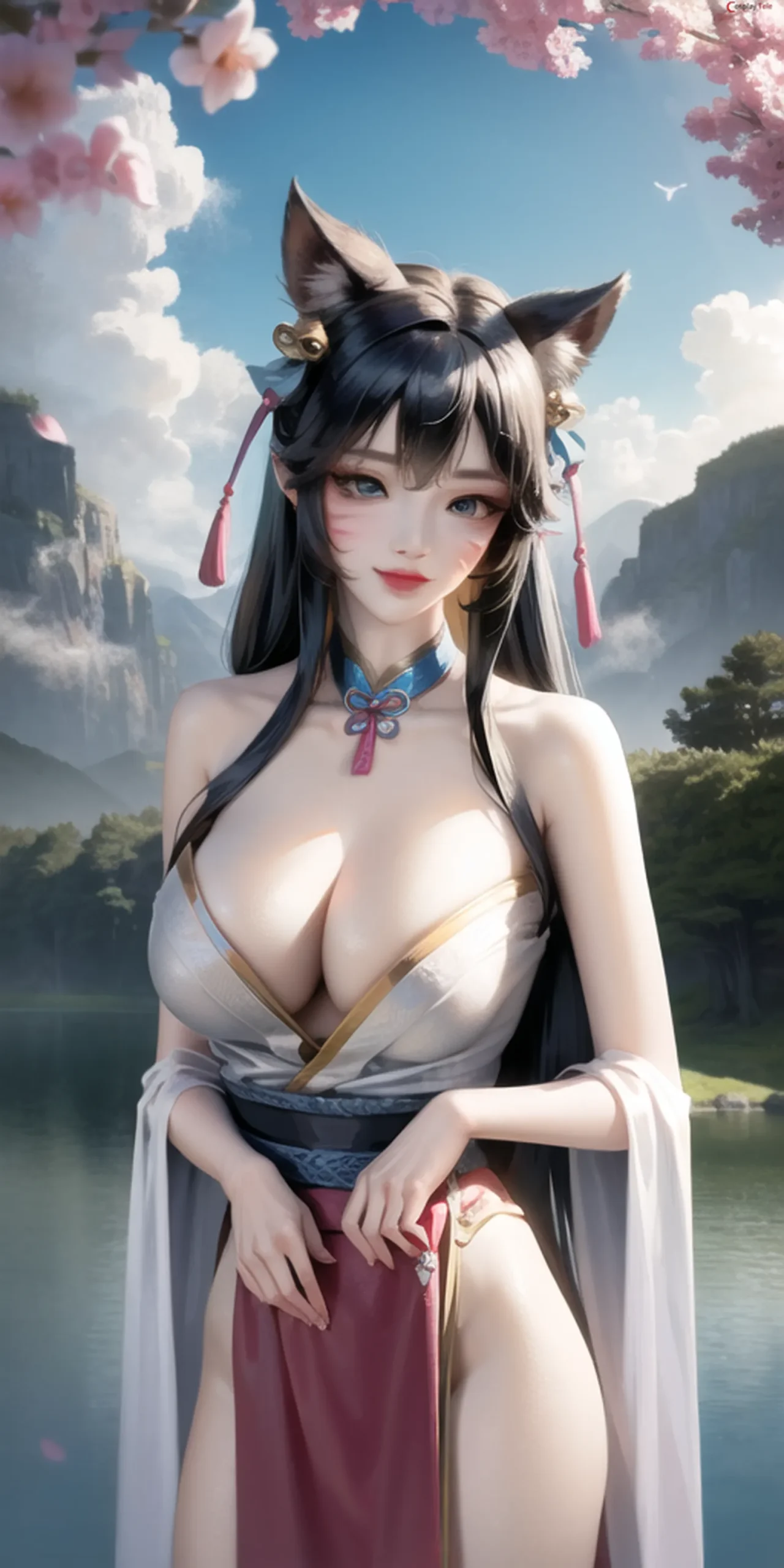 ảnh nude Ahri anime với đôi tai cáo cử động vô cùng dễ thương