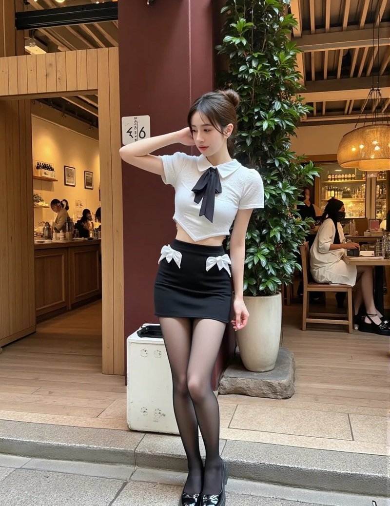 Vẻ đẹp gợi cảm không tì vết của gái xinh mặc váy ngắn ngắn
