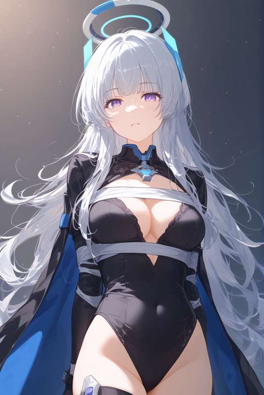 Hentai Noa tư thế nằm ngửa với mái tóc trắng xõa dài