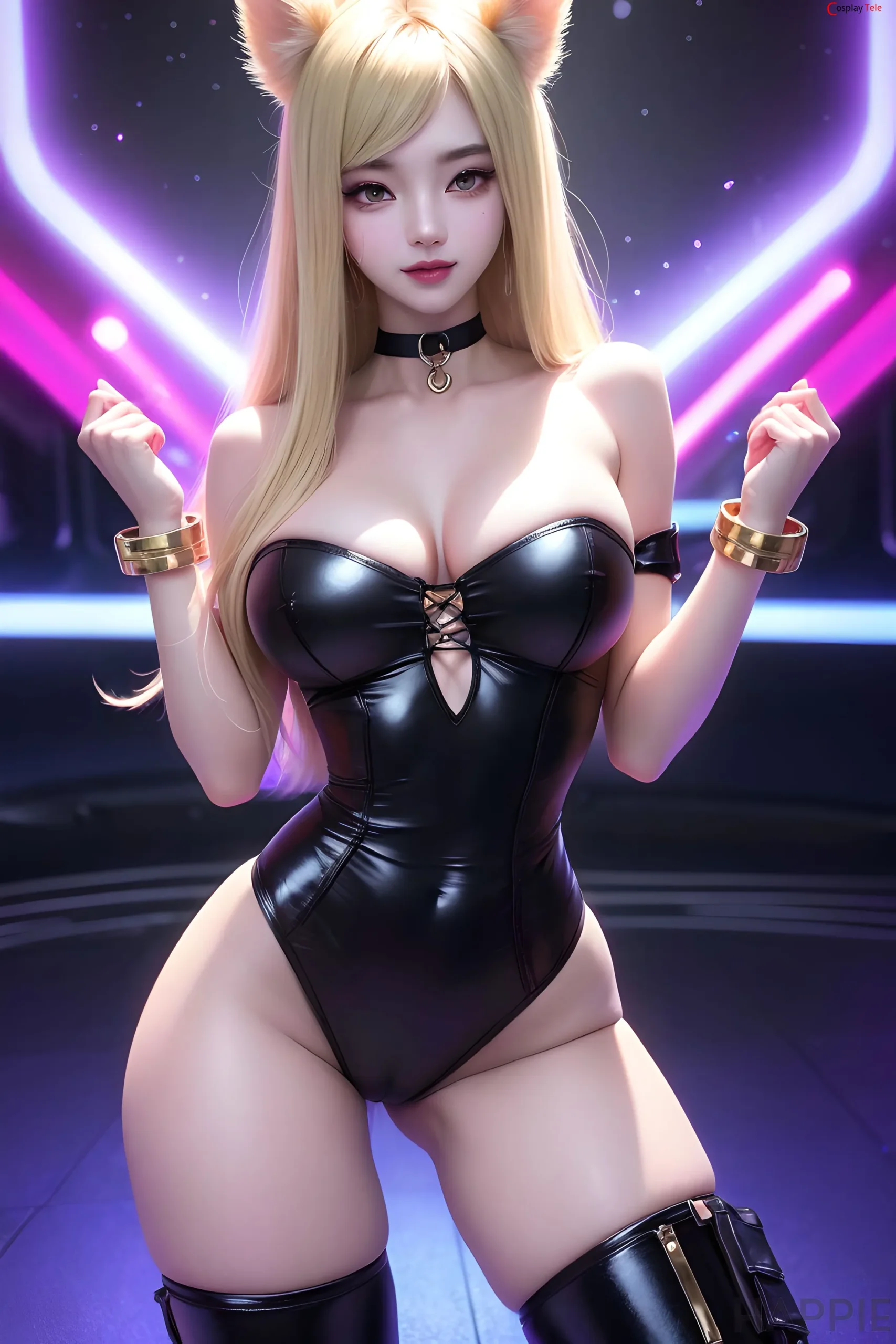 Ahri KDA sexy tư thế diện nội y dây lấp lánh cực kỳ quyến rũ