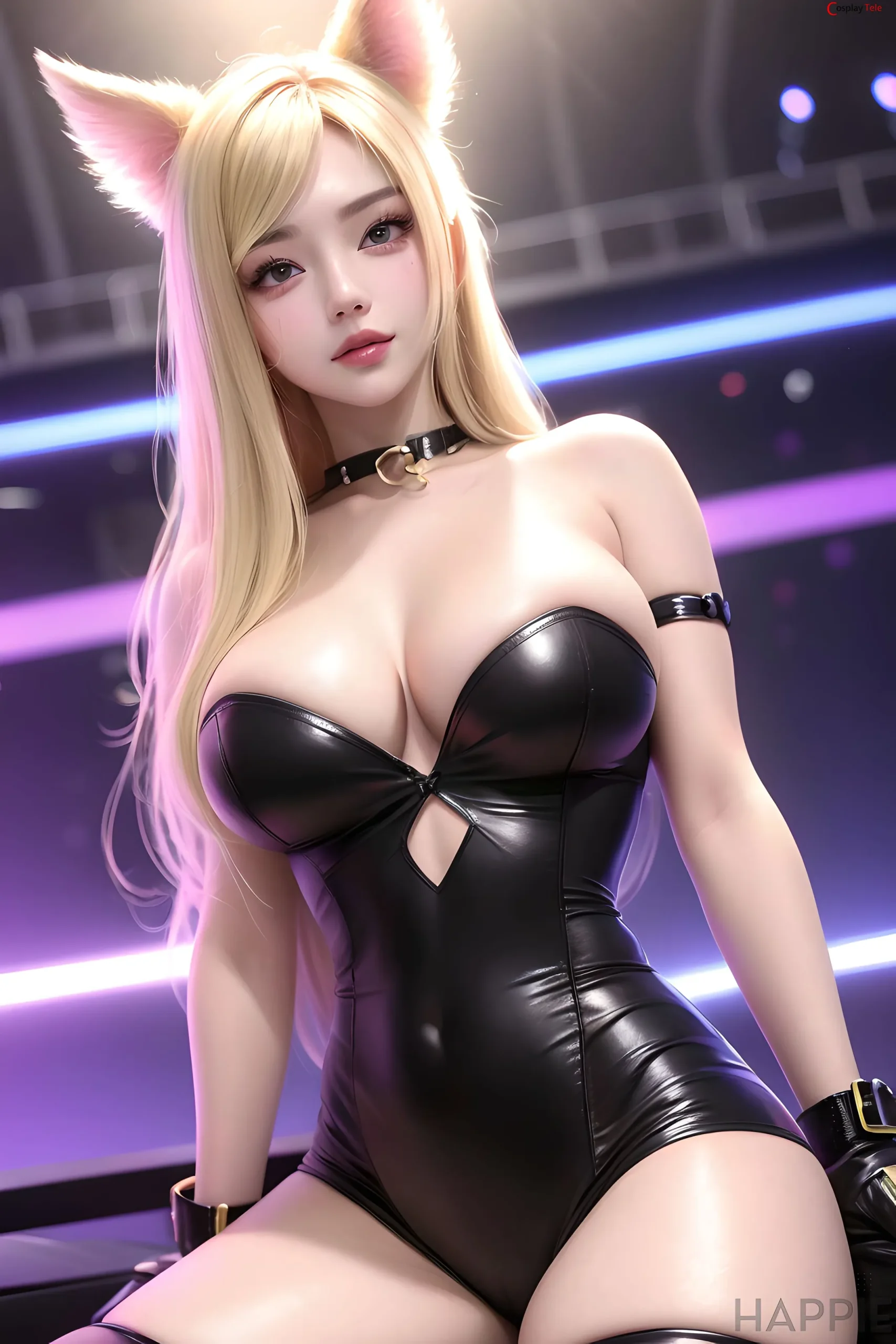 Ảnh Ahri KDA Hentai góc chụp từ sau lưng khoe chín đuôi tinh thể