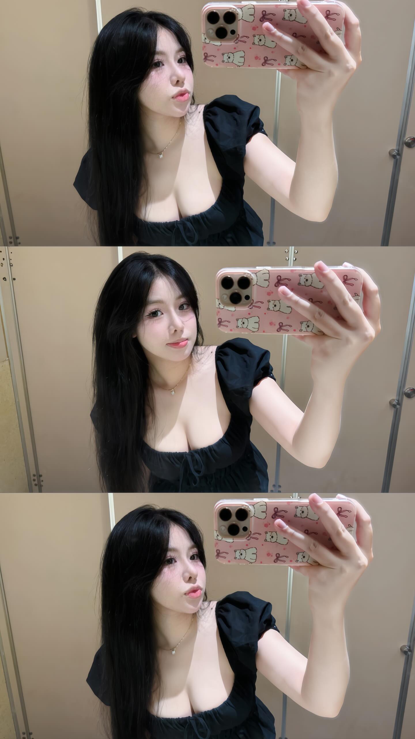 Gái xinh múp diện đồ ngủ sexy ren lụa kết hợp