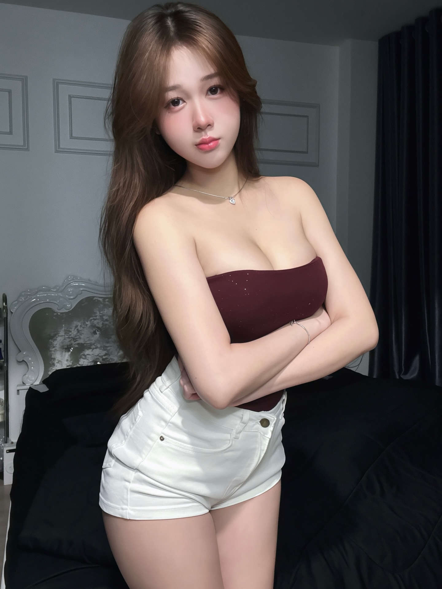 Ảnh gái múp góc chụp sau lưng khoe vòng 3 nảy nở