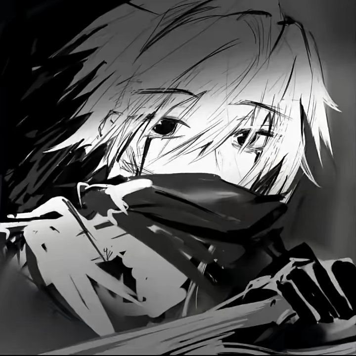 hình Anime Trắng Đen 1