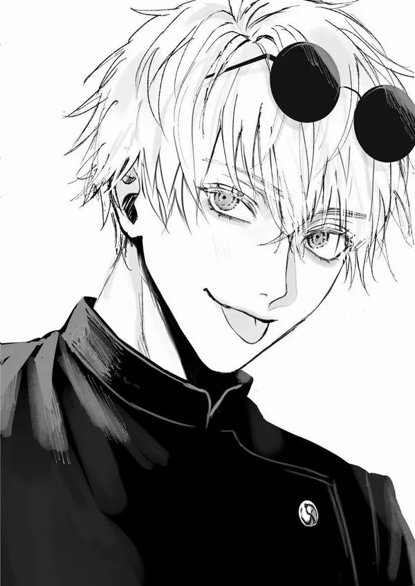 Hình Ảnh Gojo Manga Trắng Đen 44