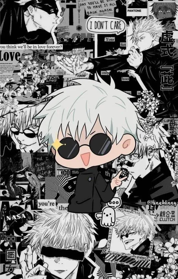 Hình Ảnh Gojo Manga Trắng Đen 5