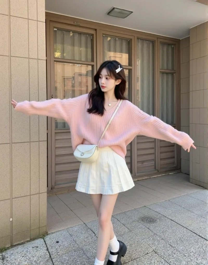 ảnh gái xinh mặc pinky 17