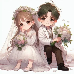 119+ Hình Cô Dâu Chú Rể Chibi Dễ Thương, Ngọt Ngào Cho Ngày Cưới