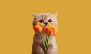 99+ Meme Mèo Cầm Hoa Đốn Tim Ngay Từ Cái Nhìn Đầu Tiên